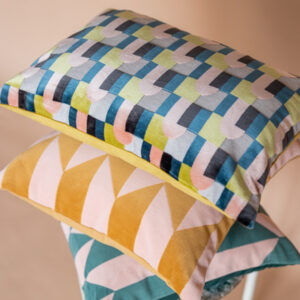 Fluwelen kussen met print